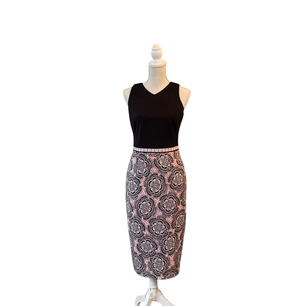 Maggy London Black Midi Dress Size 6